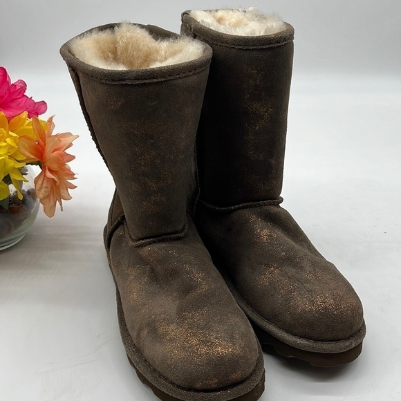 Bearpaw Bronze Gold NWOT suede Shearling winter boots Sz 9.5. WRB1543K